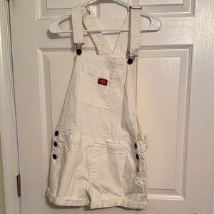 Dickies White Denim Overalls with Pocket